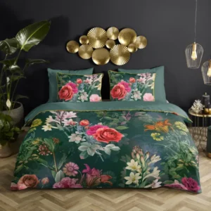 Descanso Satin Duvet Cover "Simone" - Grün - Dubbele instopflap