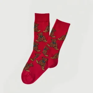 Chaussettes en coton - Old Teddy Rouge