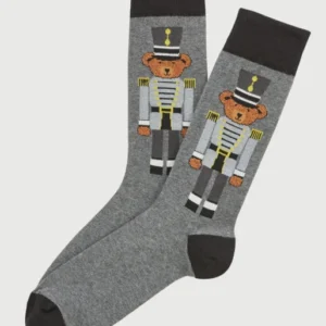 Chaussettes coton teddy casse-noisette gris homme 1