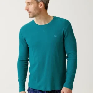 Tee-shirt manches longues en jersey de coton et modal - Sapin