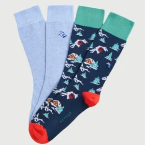 Lot de chaussettes Homme Noël à la montagne 1
