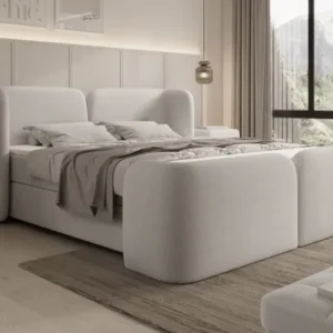 Boxspringbett Riva Bouclé mit Stauraum