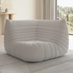 Designer Eckmodul Sofa-Sessel Calmo in Teddy Bouclé