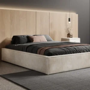 Designer Polsterbett Base mit Stauraum ohne Headboard in Cord