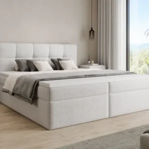 Boxspringbett Cozy II in Teddy Bouclé mit Stauraum