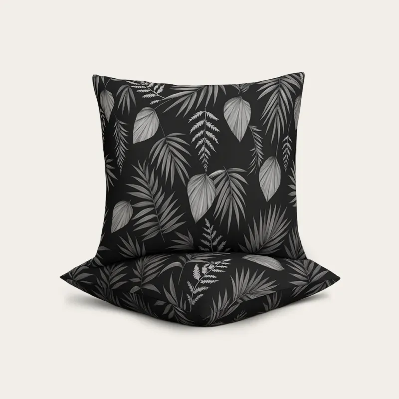 HappyBed Sierkussensloop | Black Leaves | Set van 2