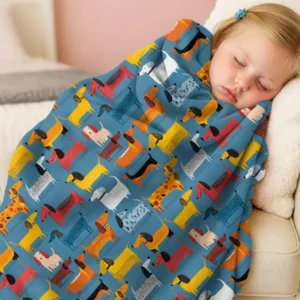 Whimsical Dachshund Bamboo Blanket