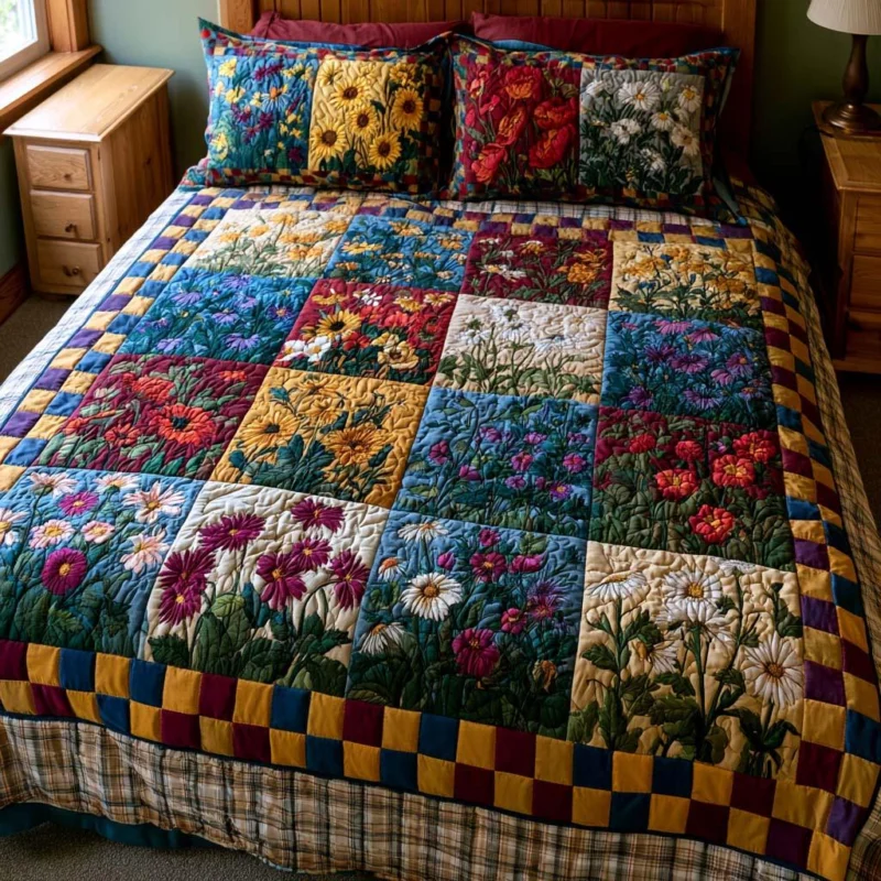 Blooming Garden Bamboo Quilt Bedding Set