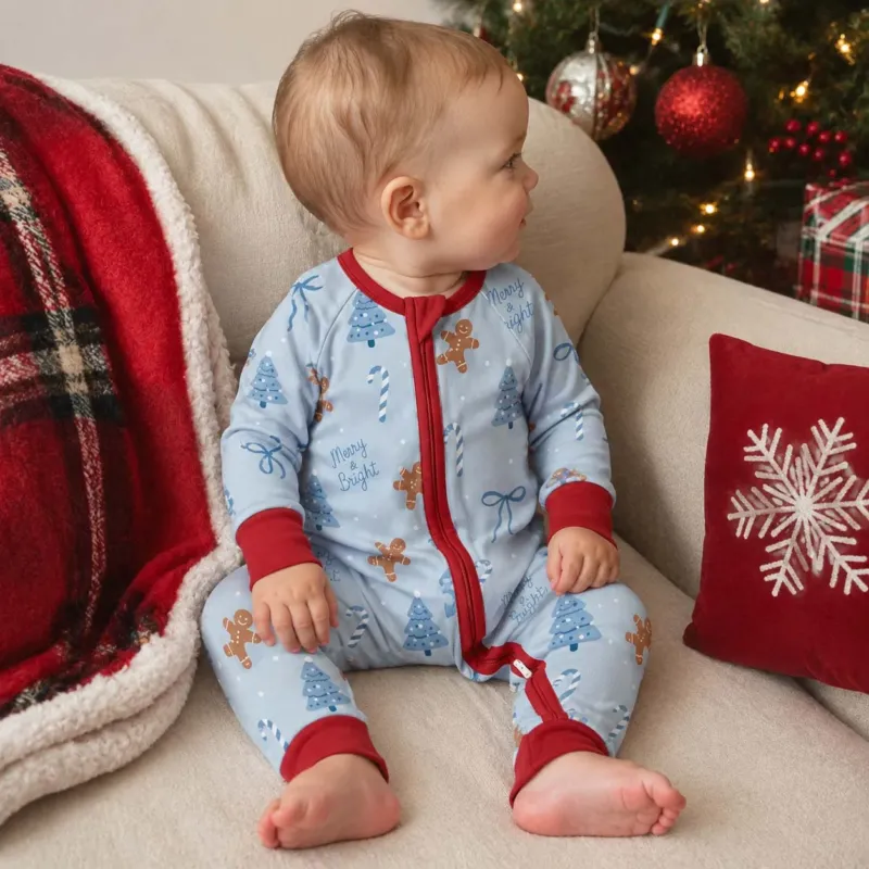 Blue Gingerbread Christmas Bamboo Convertible Zippy