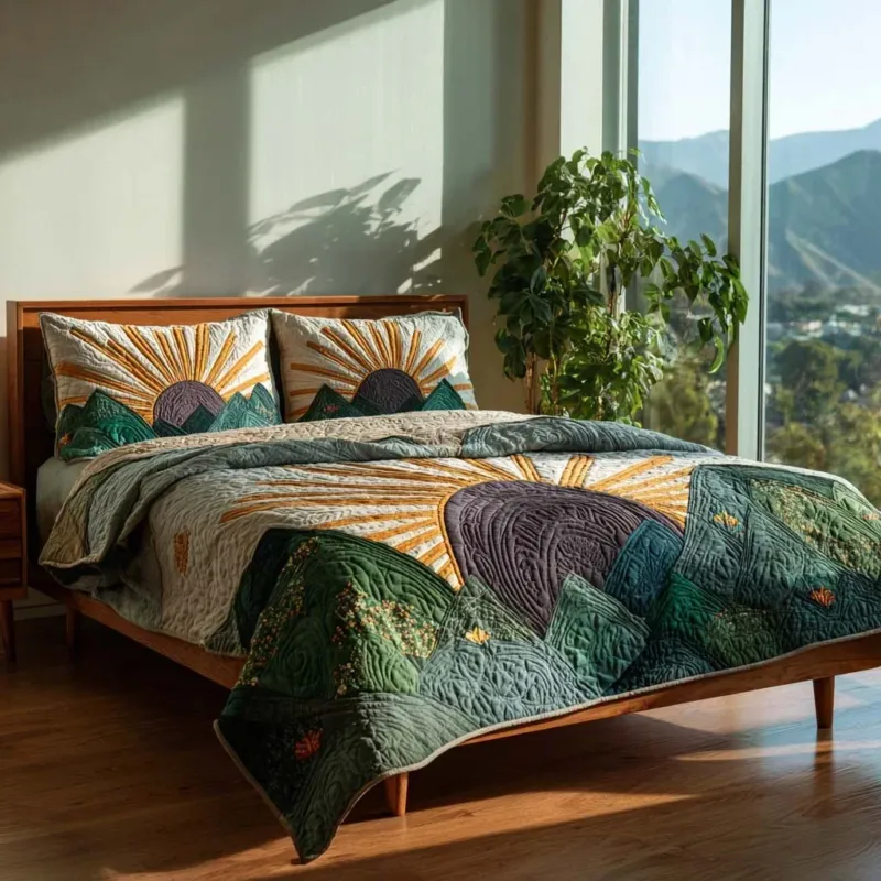 Bright Natural Beauty Bamboo Quilt Bedding Set