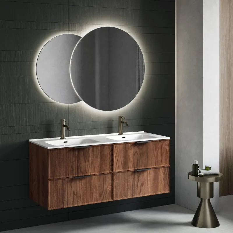Composizione doppia vasca CUPIDO-61 rovere rio