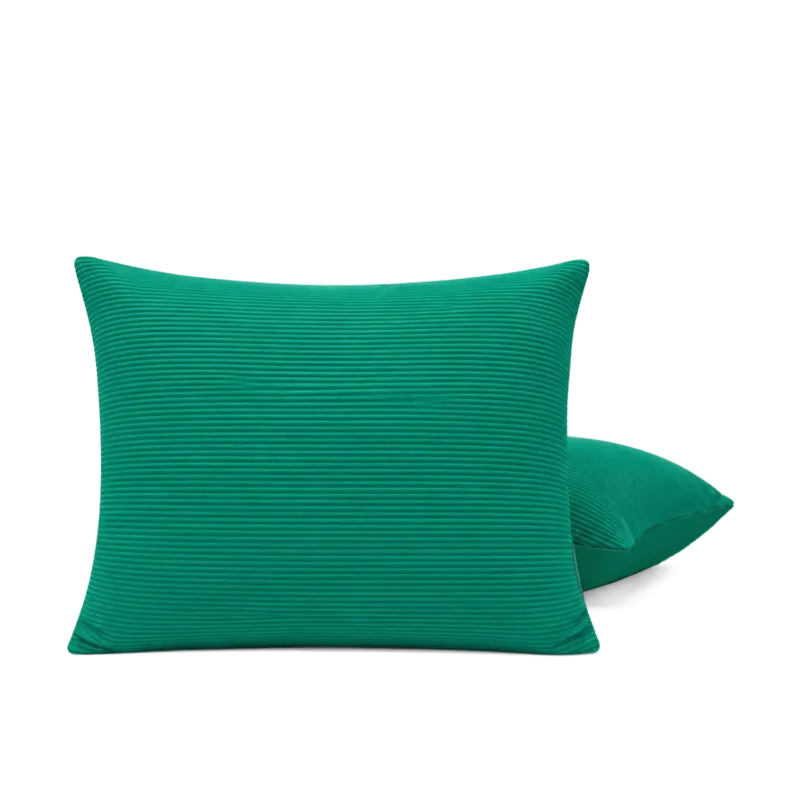 HappyBed kussensloop set van 2 in smaragdgroen corduroy met ritssluiting