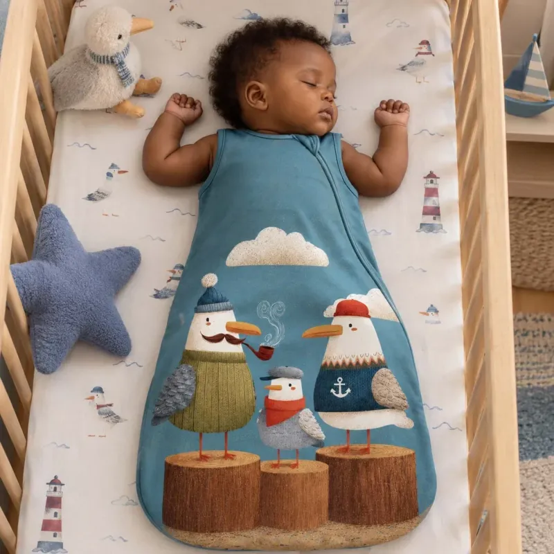 Cozy Seagull Family Bamboo Sleep Bag