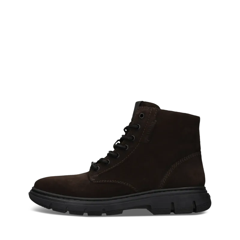 Dunkelbraune Schnürstiefel aus Leder