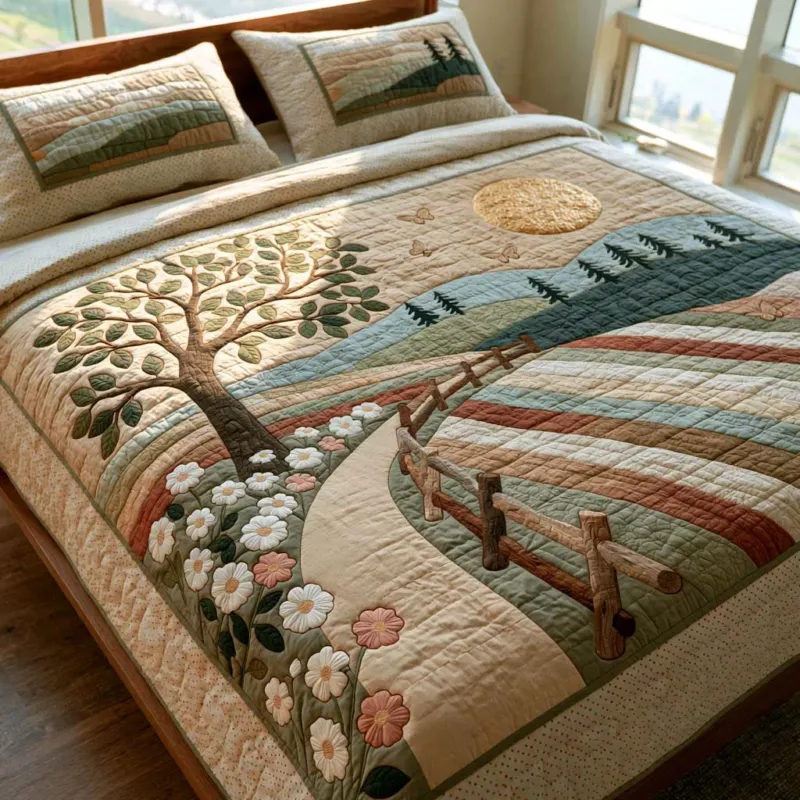 Endless Morning Glow Bamboo Quilt Bedding Set