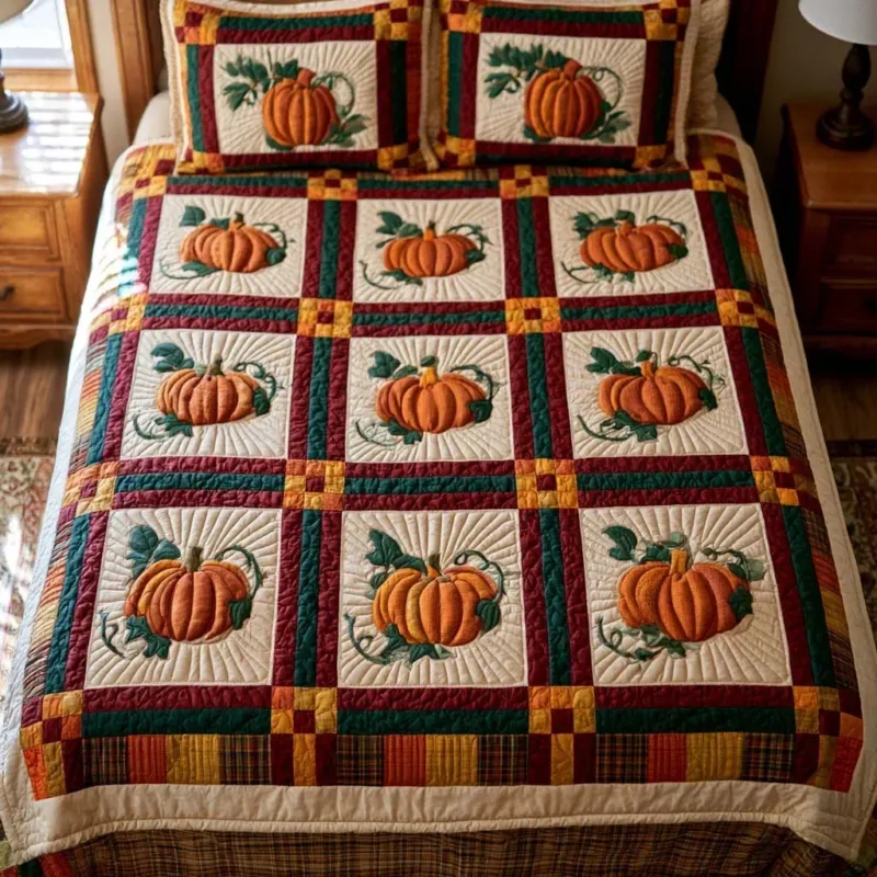 Fall Forest Bamboo Quilt Bedding Set