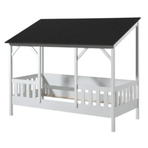 Lit Cabane(03) HOUSEBED 90x200cm Toit Noir VIPACK