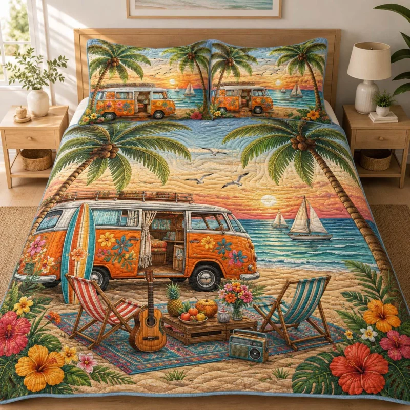 Happy Camping Days Bamboo Quilt Bedding Set