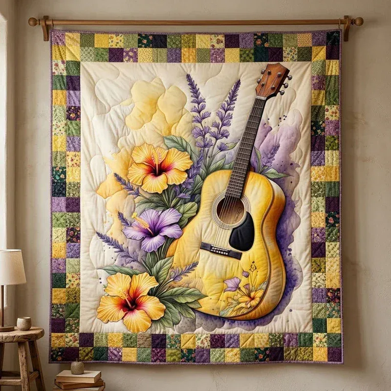 Hibiscus Sonata Bamboo Quilt Blanket