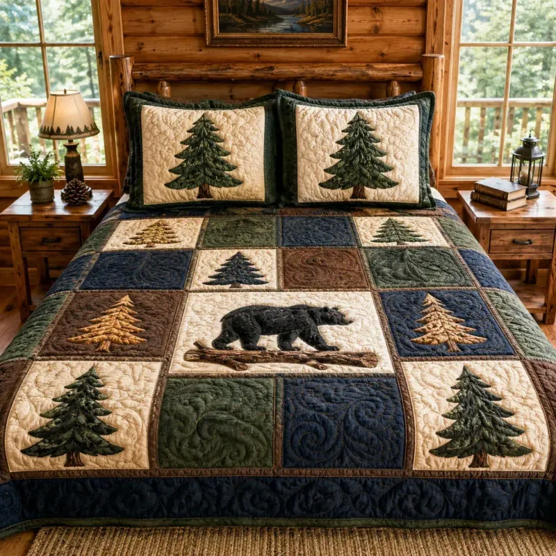 Hidden Woodland Bamboo Quilt Bedding Set