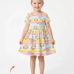 Custom Dumpling Birthday Girl Bamboo Twirl Dress