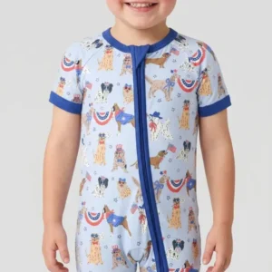 Patriotic Pups Family Matching Bamboo Shorty Zippy