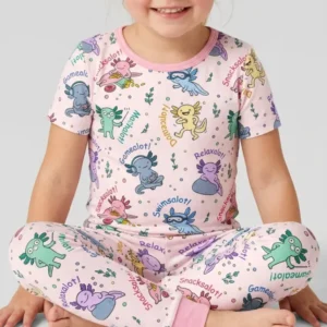 A Lotta Axolotls Bamboo Two Piece Short Sleeve Pajama Set