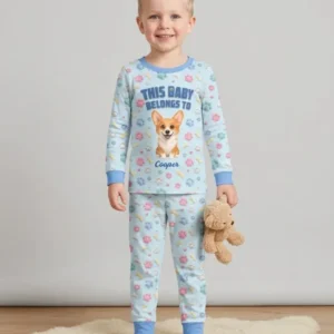 Baby Belongs To Cutie Dog Bamboo Two Piece Long Sleeve Pajama Set