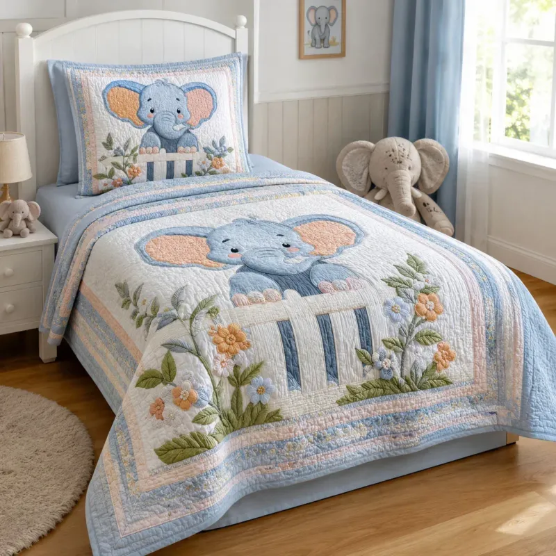 Jungle Friend Bamboo Quilt Bedding Set