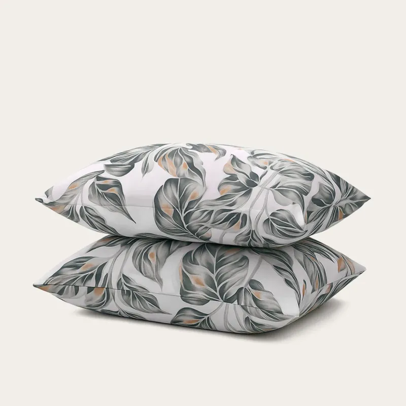 Set van 2 HappyBed kussenslopen met Jungle Plants design van zachte microvezel en rits sluiting