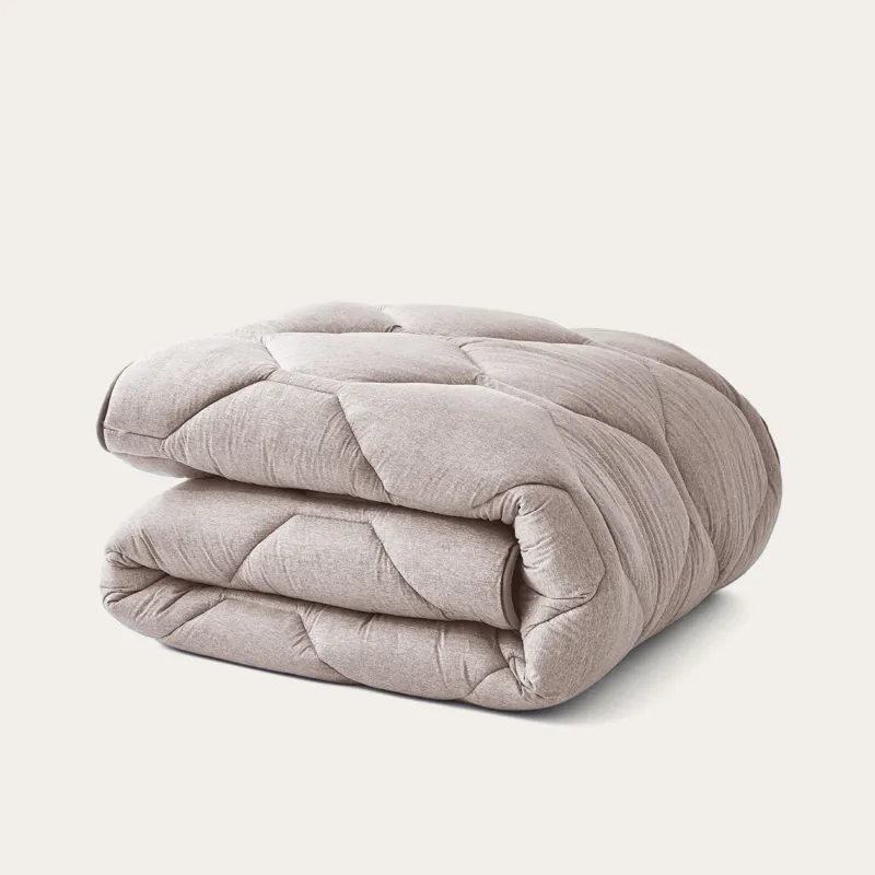 HappyBed Jersey taupe dekbed met jersey en holle vezel, ideaal voor het hele jaar