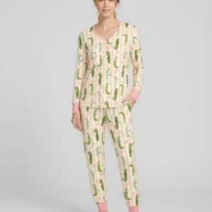 Custom Name Tennis Crocodiles Bamboo Women Pajama Set