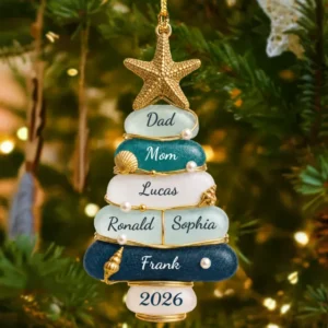 Coastal Family Christmas 026 - Personalized Acrylic Ornament
