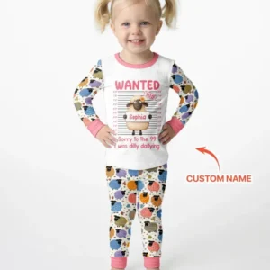 The Lost Sheep Custom Name Bamboo Two Piece Long Sleeve Pajama Set