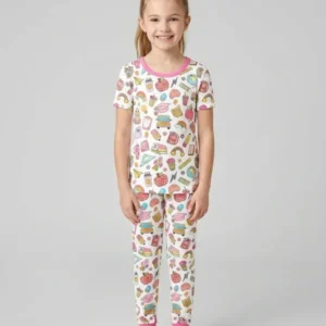 Preppy Back to School Bamboo Two Piece Short Sleeve Pajama Set