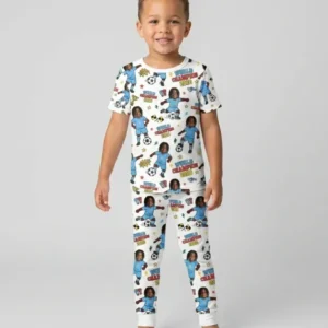 Custom Photo World Champion 2026 Family Matching Bamboo Two Piece Short Sleeve Pajama Set