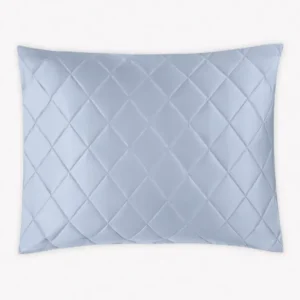 Matouk Nocturne Quilt Pillow Sham in color hazy blue
