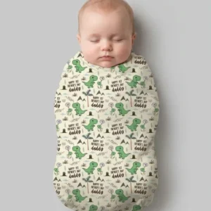 First Father's Day Daddysaurus swaddle blanket