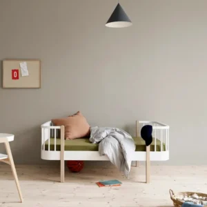 Lit Junior Wood Original, Blanc/Chêne OLIVER FURNITURE