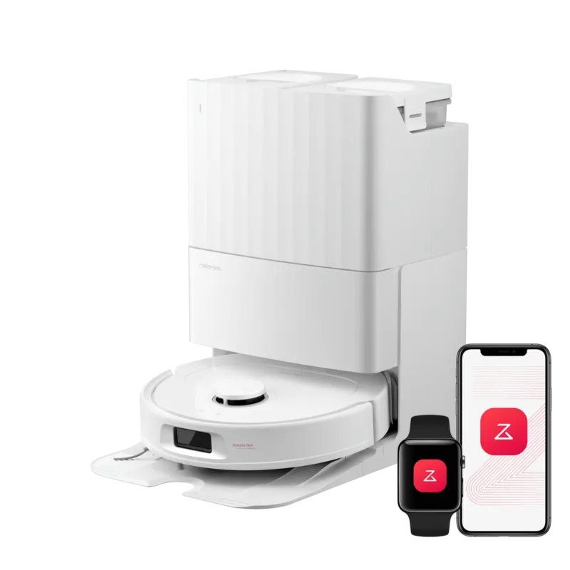Roborock QV 35S weißer Saugroboter mit Multifunktionsdock Frontansicht