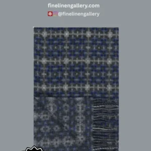 Pembroke Cobalt Merino Wool Throw - Palais Royal Linen Gallery
