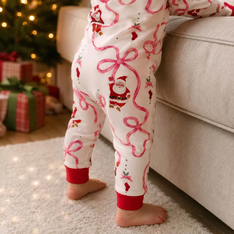Pink Ribbon Santa Christmas Bamboo Convertible Zippy