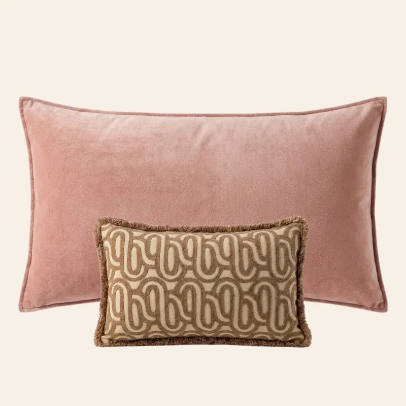 Kotabo sierkussenset Jill – Set van 2 kussens – Pink & Bold beige