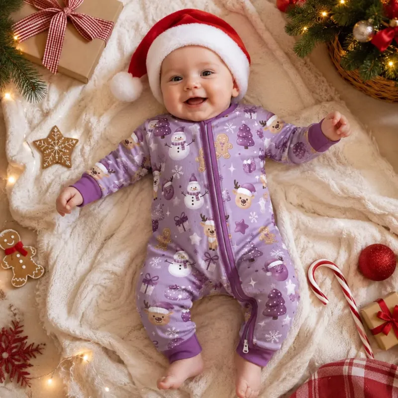 Purple Christmas Wonderland Bamboo Convertible Zippy