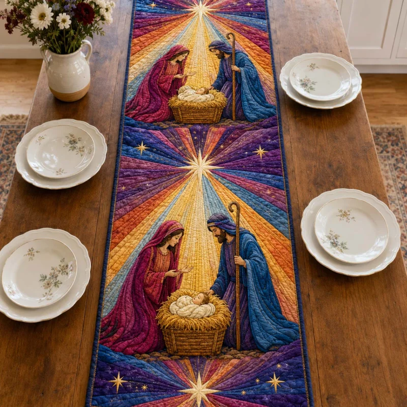 Radiant Nativity Hope Quilt Table Runner