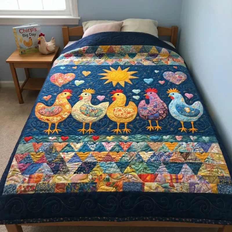 Rustic Poultry Bamboo Quilt Blanket