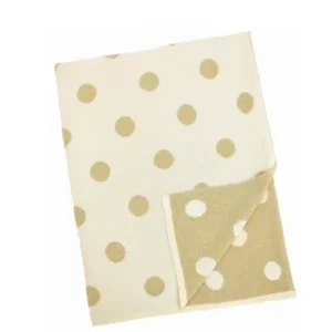 Gold & Cream Polkadot Glam Baby & Travel Blanket 30"x40"