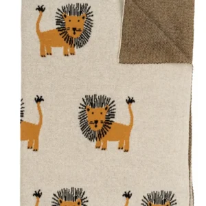 Cotton Knit Baby Blanket Lion's Roar