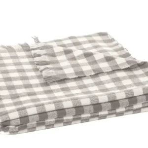 Manos Grey Checkered Throw Blanket 50"x60"