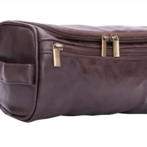 Mad Man Gentlemen's Travel Dopp Kit Toiletry Bag Brown